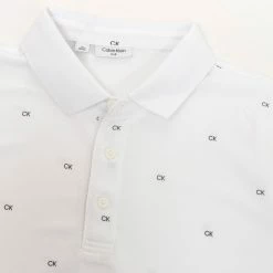 Calvin Klein Monogram Pique Golf Polo Shirt CKMS22532 -Nike Golf Sales CKMS22532WHT BLK7 1500x