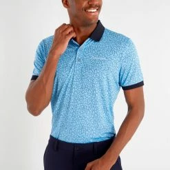 Calvin Klein Fracture Print Golf Polo Shirt CKMS23755 18 Calvin Klein Fracture Print Golf Polo Shirt CKMS23755 -Nike Golf Sales CKMS23755BOYBLUE1 1500x