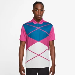 Nike Golf Dri Fit Vapor Argyle Print Polo Shirt -Nike Golf Sales DH0609 621 PHSFM001 2000 1280x