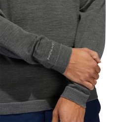 Adidas Primeknit Crew Golf Sweater EJ9924 -Nike Golf Sales EJ9924 APP on model detail 3 white 1500x