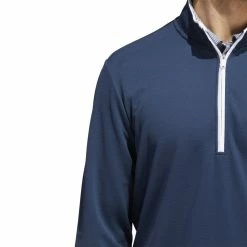 Adidas Golf Primegreen UPF 1/4 Zip Mens Pullover HC6636 -Nike Golf Sales HC6636 8 APPAREL OnModel DetailView2 white 1500x