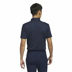 Adidas Mens Textured Jacquard Golf Polo Shirt HS1111 -Nike Golf Sales HS1111 5 APPAREL OnModel BackView white 1500x