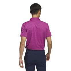 Adidas Mens Textured Jacquard Golf Polo Shirt HS1112 -Nike Golf Sales HS1112 5 APPAREL OnModel BackView white 1500x