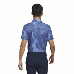 Adidas Mens Flower Mesh Golf Polo Shirt HS1128 9 Adidas Mens Flower Mesh Golf Polo Shirt HS1128 -Nike Golf Sales HS1128 5 APPAREL OnModel BackView white 1500x