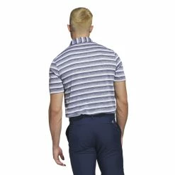 Adidas Mens Two Stripe Golf Polo Shirt HS7579 -Nike Golf Sales HS7579 5 APPAREL OnModel BackView white 1500x