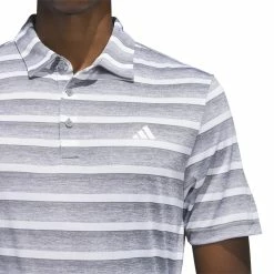 Adidas Mens Two Stripe Golf Polo Shirt IA5444 -Nike Golf Sales IA5444 7 APPAREL OnModel DetailView1 white 1500x