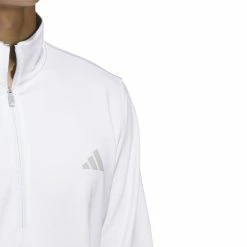 Adidas Elevated Mens 1/4 Zip Golf Pullover IB6113 -Nike Golf Sales IB6113 7 APPAREL OnModel DetailView1 white 1500x