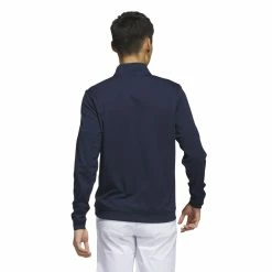Adidas Elevated Mens 1/4 Zip Golf Pullover IB6114 -Nike Golf Sales IB6114 5 APPAREL OnModel BackView white 1500x