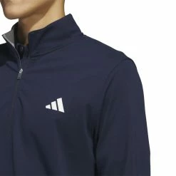 Adidas Elevated Mens 1/4 Zip Golf Pullover IB6114 -Nike Golf Sales IB6114 7 APPAREL OnModel DetailView1 white 1500x