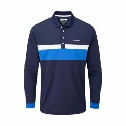 Stuburt Motion Long Sleeve Mens Golf Polo Shirt -Nike Golf Sales MotionmidnightMain1000 1280x