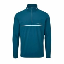 Oscar Jacobson Darwin 1/4 Zip Neck Mens Golf Midlayer -Nike Golf Sales OJTOP0063 DARWIN TEALWHITE 1 1000 1280x