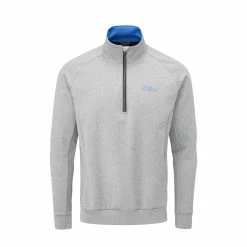 Oscar Jacobson Trent Tour 1/2 Zip Modern Pullover -Nike Golf Sales OscarJacobsonTrentTourLightGreyFront 1500x