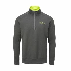 Oscar Jacobson Trent Tour 1/2 Zip Modern Pullover -Nike Golf Sales OscarJacobsonTrentTourPewterGreyFront 1500x