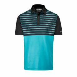 Stuburt Princeville Mens Golf Polo Shirt -Nike Golf Sales StuburtPrincevilleBlackCaribeanPolo 1280x